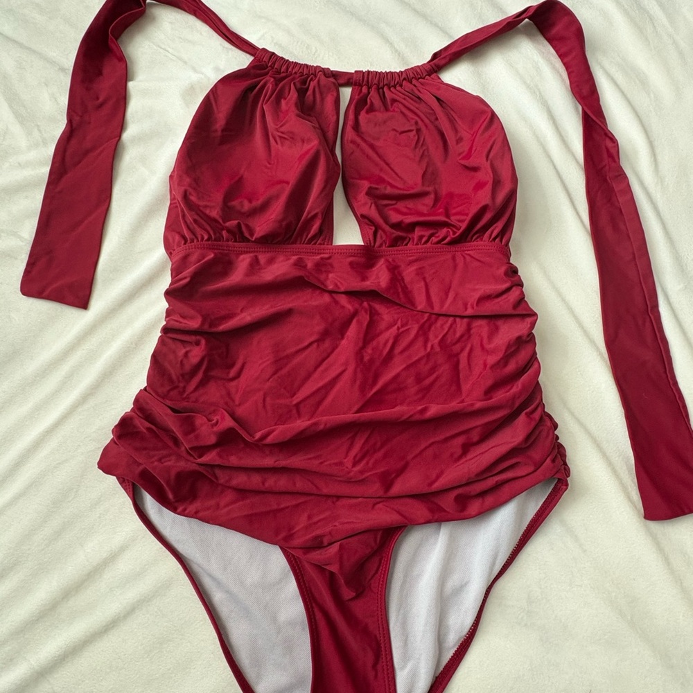 Elegant Red One-Piece Swimsuit
